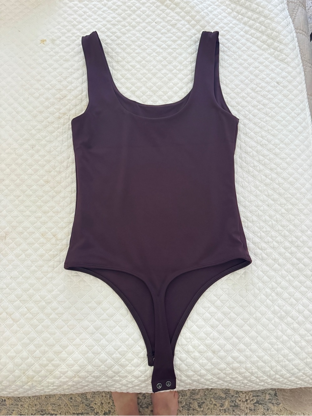 Express Women's Plum Scoop Neck Bodysuit contour